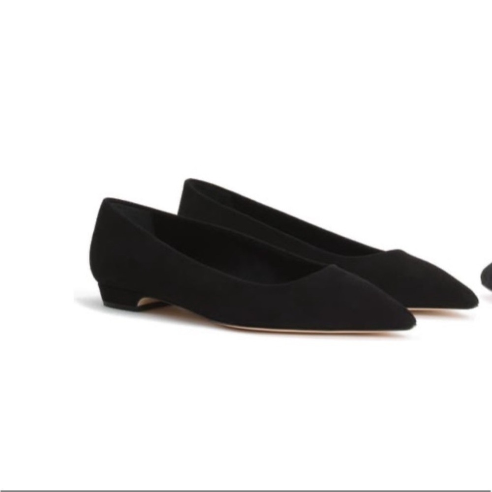 Good American Statement Flat Black Suede Leather 8 fit like 7.5